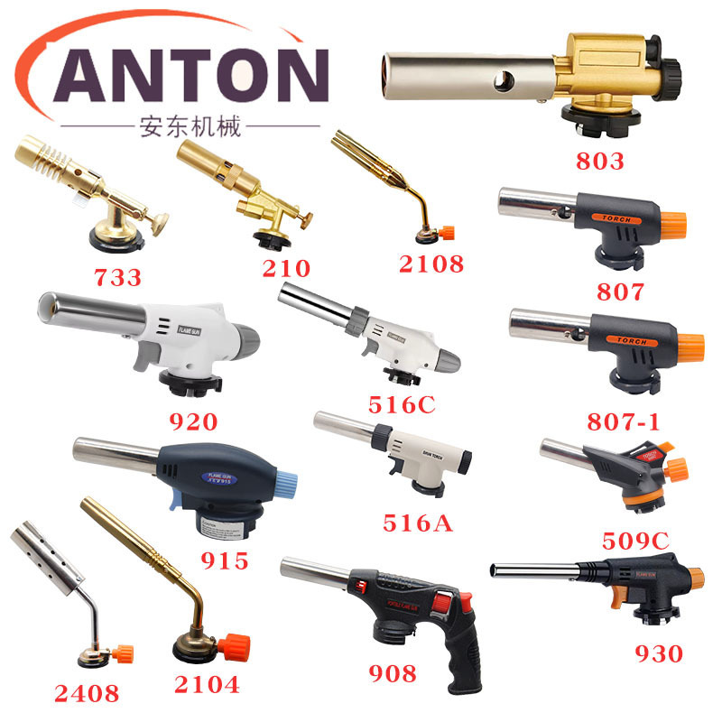 Fire-Breathing Gun Liquefied Gas Grab Burning Pig Hair Spray Gun Nozzle Copper Can Be Inverted Firepower Igniter Ignition Gun