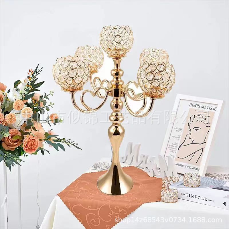 Amazon boda apoyos amor 5-cabeza candelabro luz creativa decoración de lujo hogar romántico decoración de la vela