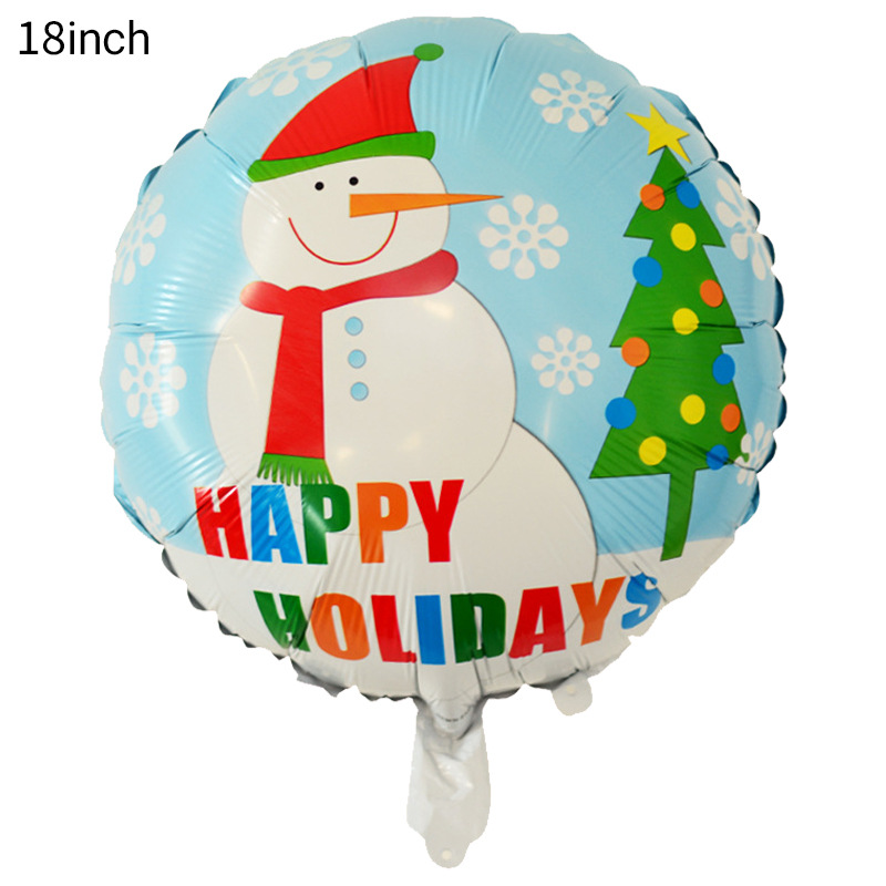 18 pulgadas película de aluminio bola bola globo de Navidad dibujos animados tema de hielo y nieve fiesta noche de Navidad papel de aluminio globo decoración