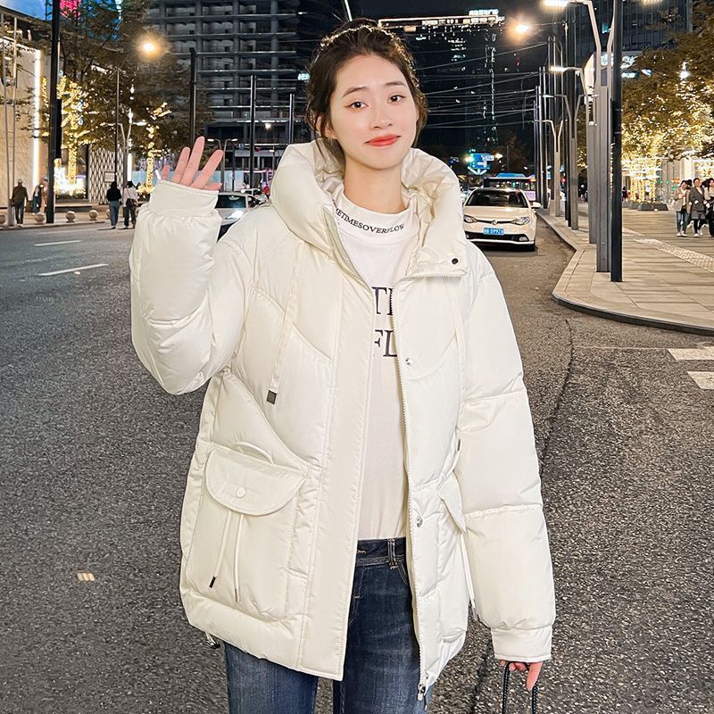 连帽大口袋流苏羽绒棉衣服女装小个子加厚宽松大码显瘦袄外套|undefined