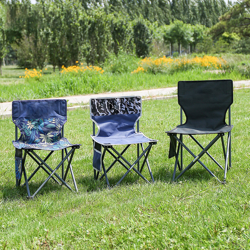 Silla plegable al aire libre portátil pequeño banco taburete respaldo equipo de pesca Silla de ocio hogar