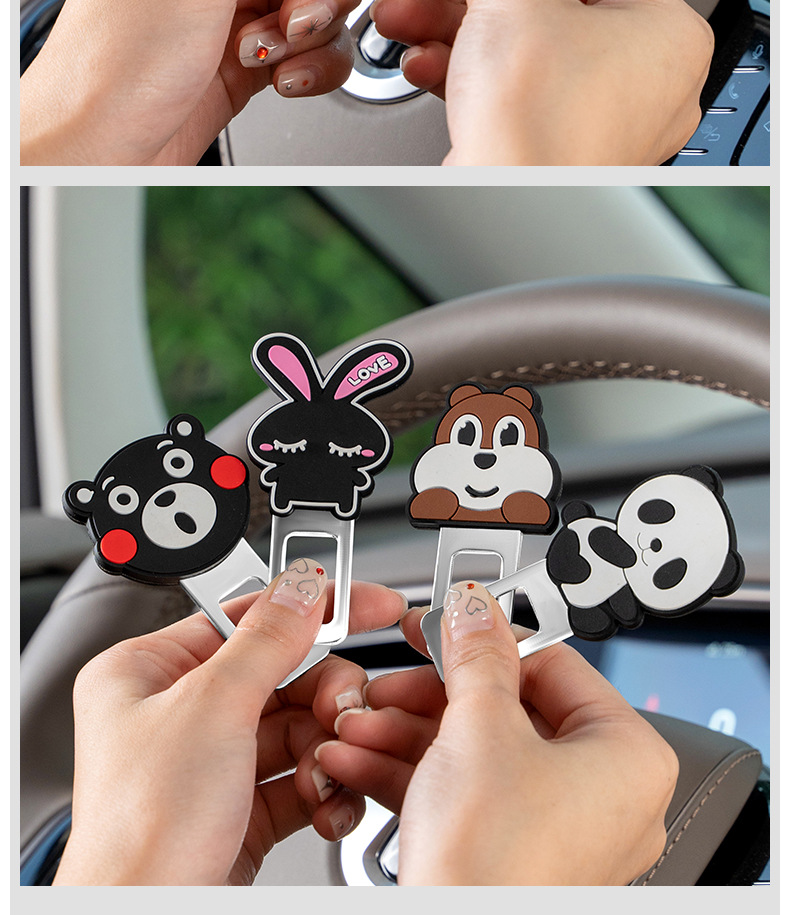 Car Interior Modification Accessories Cartoon Fixed Buckle Seat Silent Buckle Extender Car Silent Buckle Wholesale