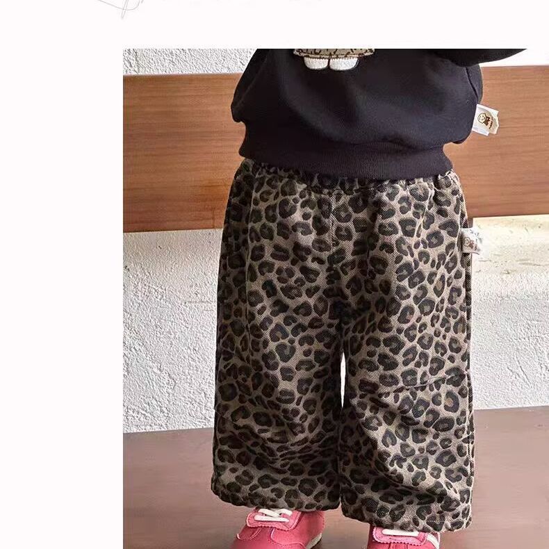 秋装婴儿衣服女童韩系卡通卫衣豹纹长裤两件套周岁女宝宝秋季套装|undefined