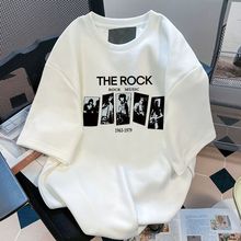 跨境外贸服饰2025夏季新款男女短袖恤潮牌休闲时尚上衣服情侣装男