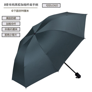 Factory direct supply 8-bone black rubber umbrella solid color advertising umbrella windproof sunscreen umbrella