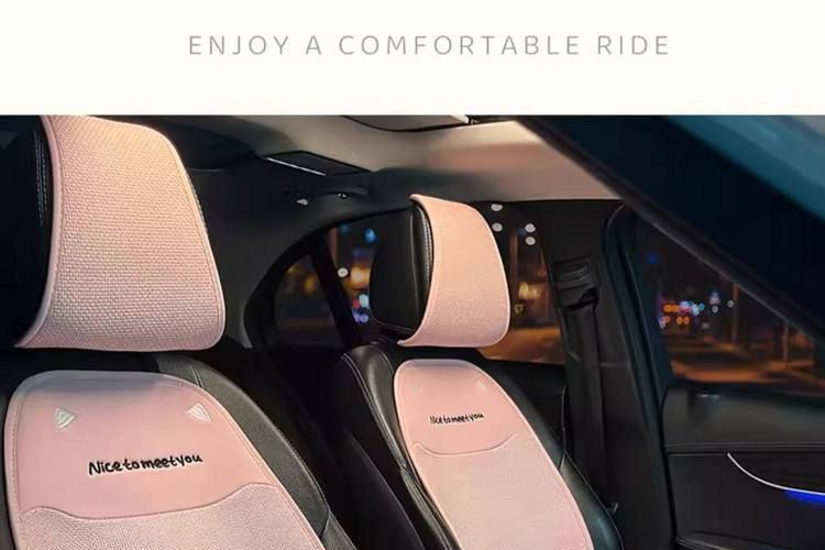 Interior 2026 Asian linen car seat cushion, suitable for all seasons, breathable, high-quality car seat pad, new cartoon cute design