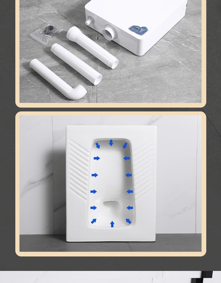 Household hotel public restroom squat toilet with water tank, powerful water-saving, anti-slip and anti-odor toilet ceramic squat toilet bowl undefined
