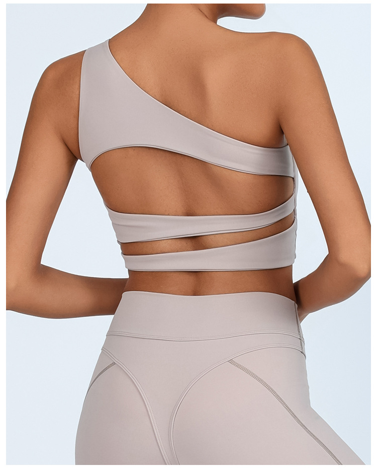 Europa y Estados Unidos comercio exterior transfronterizo chaleco de yoga para mujeres con cojín de pecho hermosa envoltura de pecho antichoque de alta elasticidad secado rápido sujetador deportivo fitness