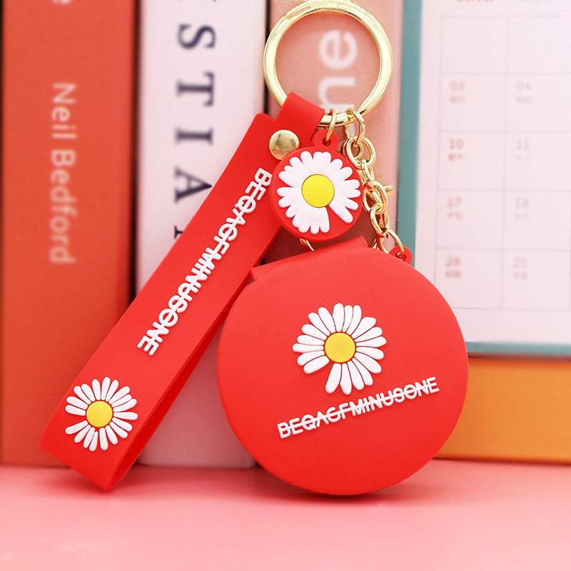 Nuevo espejo redondo pequeño portátil de dibujos animados lindo corazón de niña espejo de maquillaje plegable dormitorio vestidor espejo venta directa de fábrica