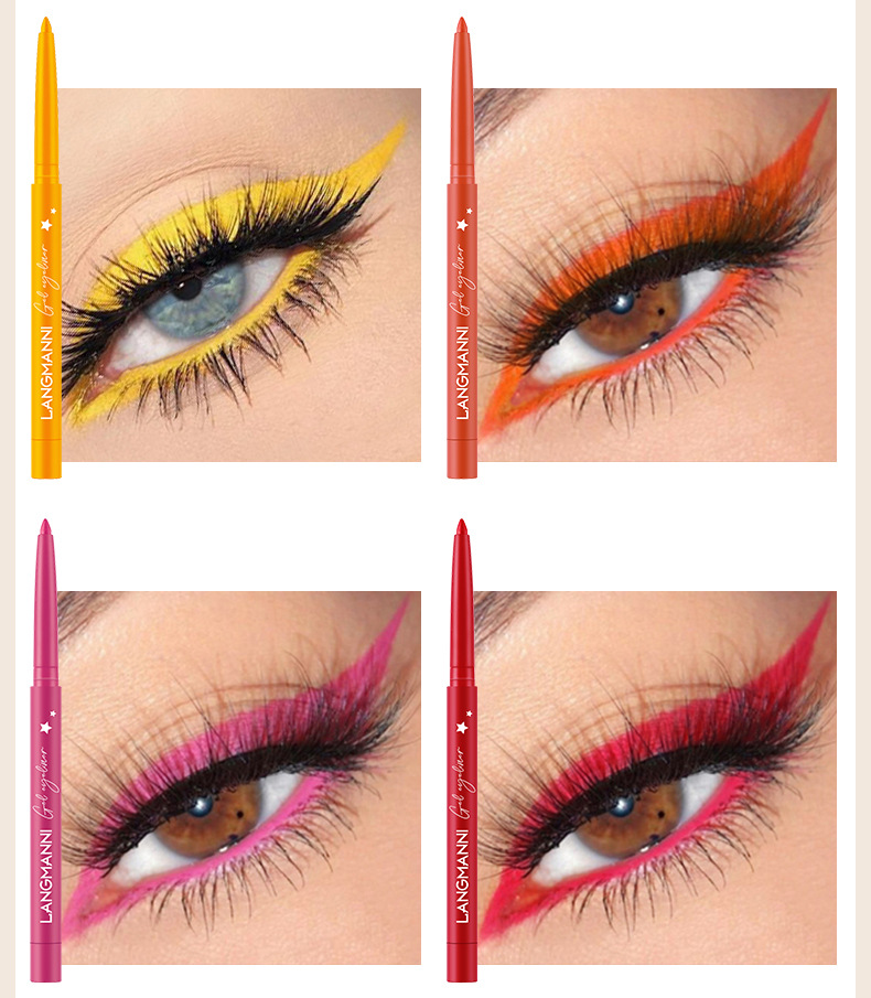 The Langmanni 12-color eyeliner set is not prone to smudging. It is a matte colored eyeliner set undefined