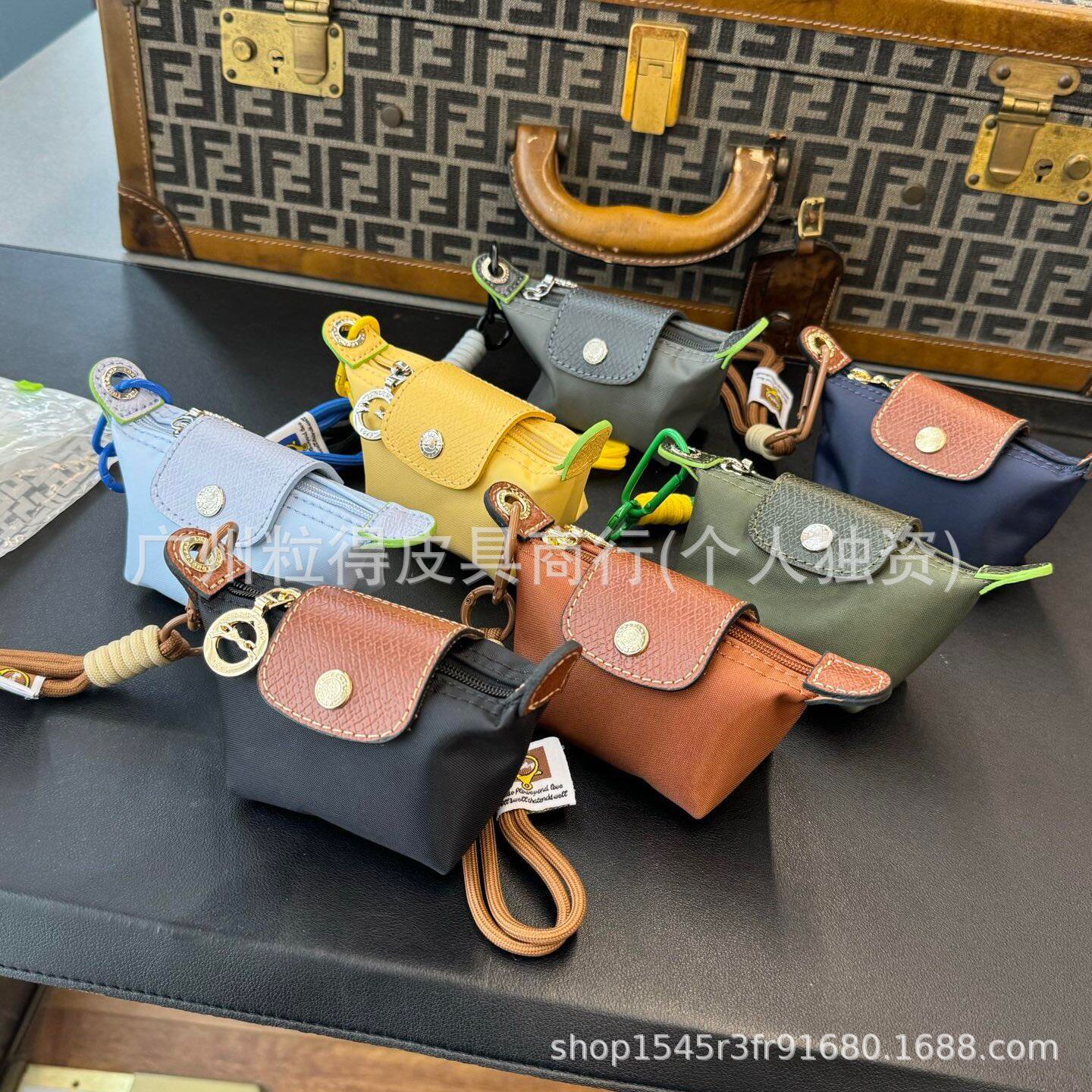 Cross-border mini dumpling bag, Longchamp ultra-mini coin purse, creative color-blocked lipstick bag, storage bag, earphone small hanging bag