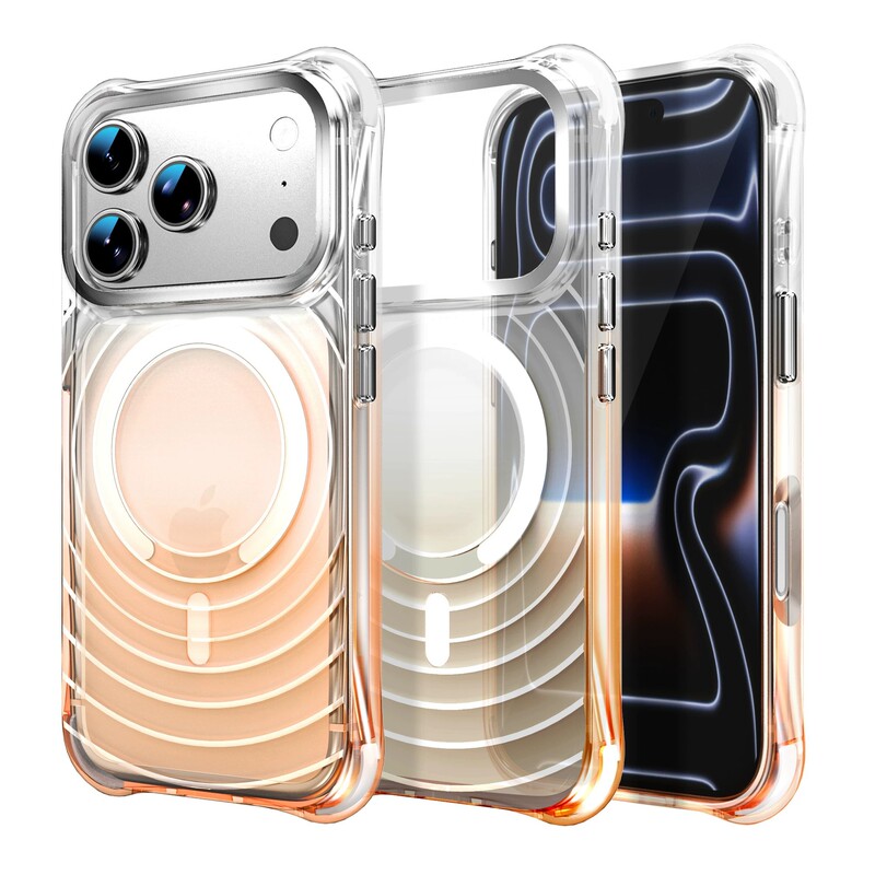 Four-Corner Airbag Magnetic Ripple Pattern Case Suitable for iPhone 18 Pro Max, Gradient Anti-Drop Cover for Apple 16 Four-Corner Airbag Magnetic Ripple Pattern Case Suitable for iPhone 18 Pro Max, Gradient Anti-Drop Cover for Apple 16