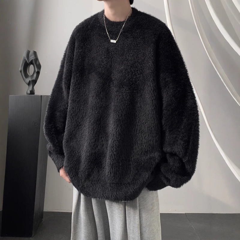 Men's Sweater Autumn New Japanese Retro High-End Knitwear Loose Casual Lazy Style Soft Knit Shirt Men's Sweater Autumn New Japanese Retro High-End Knitwear Loose Casual Lazy Style Soft Knit Shirt