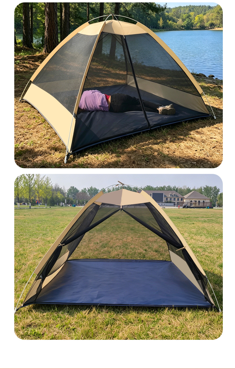 Outdoor Camping Mosquito-Proof Tent, Single/Double Person Travel Pop-Up Breathable Mesh Tent, Indoor/Outdoor Mosquito Net Tent