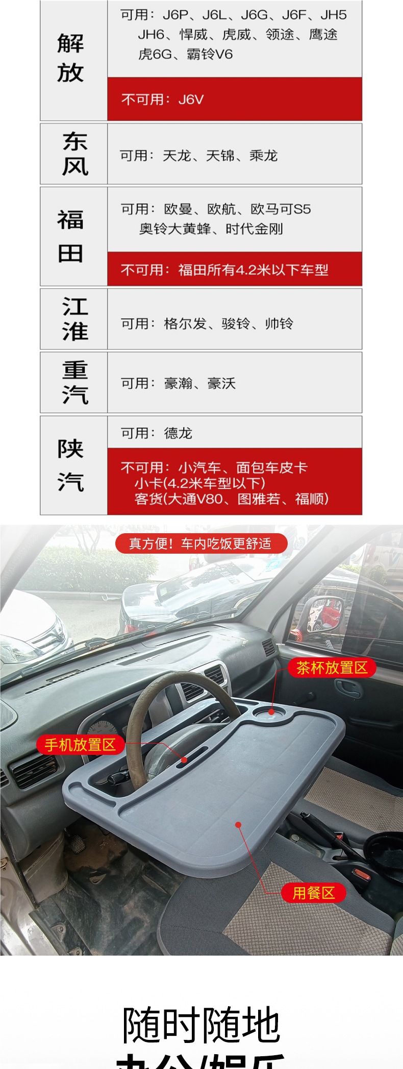 Truck Steering Wheel Table Dining Table Car Dining Tray Car-Mounted Gadget Small Table Driver's Dining Table