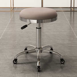 大工凳升降圆凳子旋转滑轮理发店师傅凳化妆凳发廊专用美甲美郑之