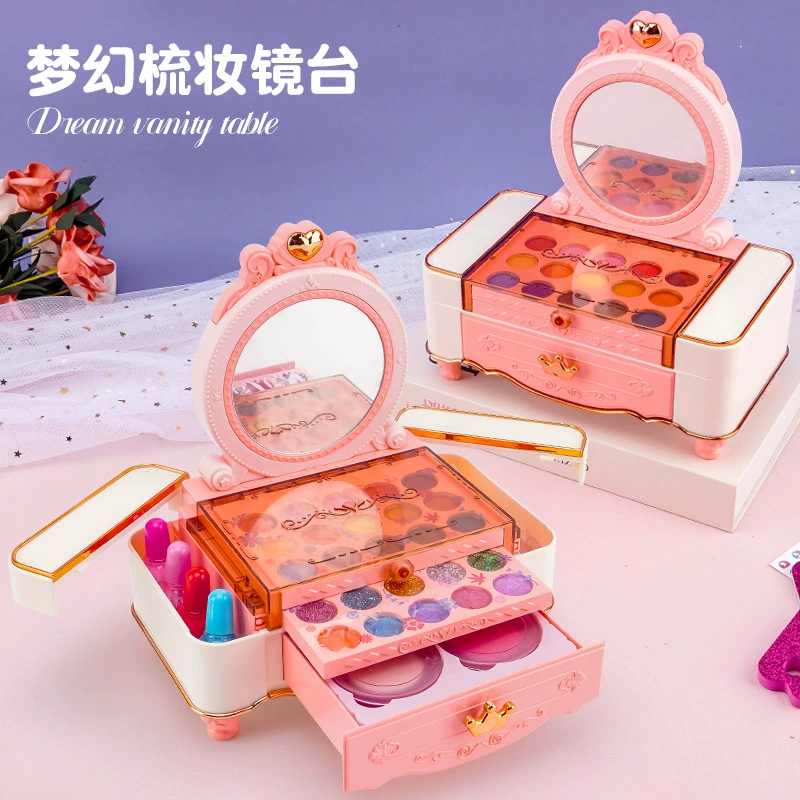 Toy for makeup, set, children's makeup primer, makeup box, Birthday gift
