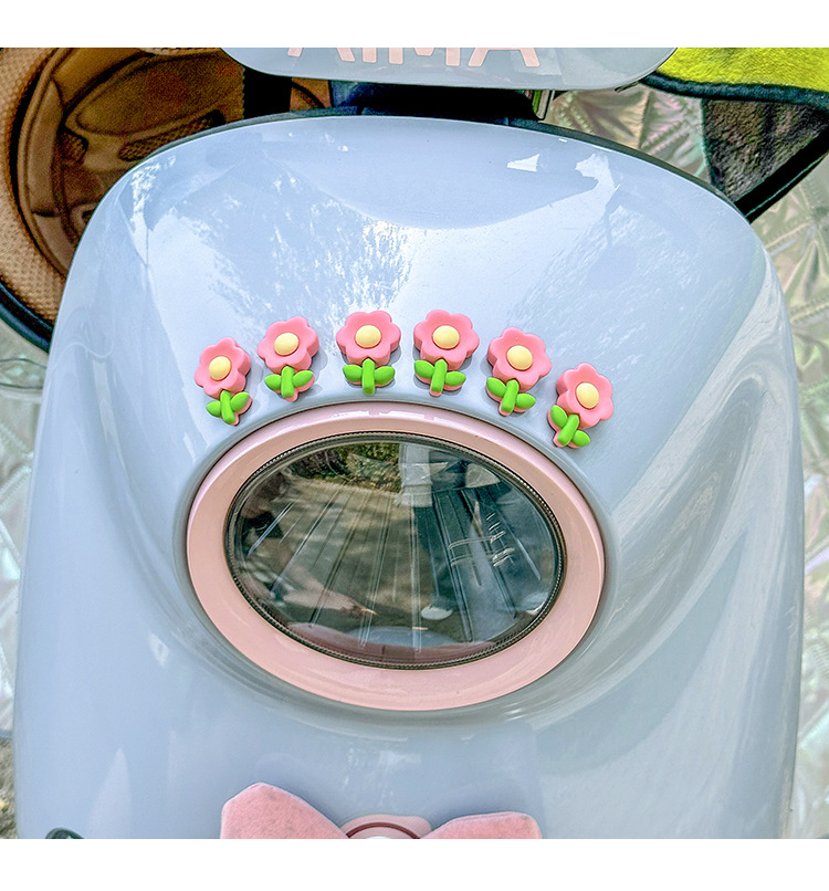 Electric Car Decoration 3D Flower Stickers