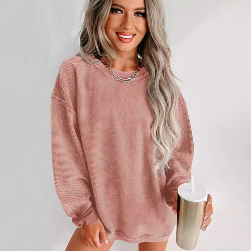 Women's Loose Round Neck Fashion Long Sleeve Sweatshirt - Autumn/Winter New Arrival Comfortable Casual Hooded Top