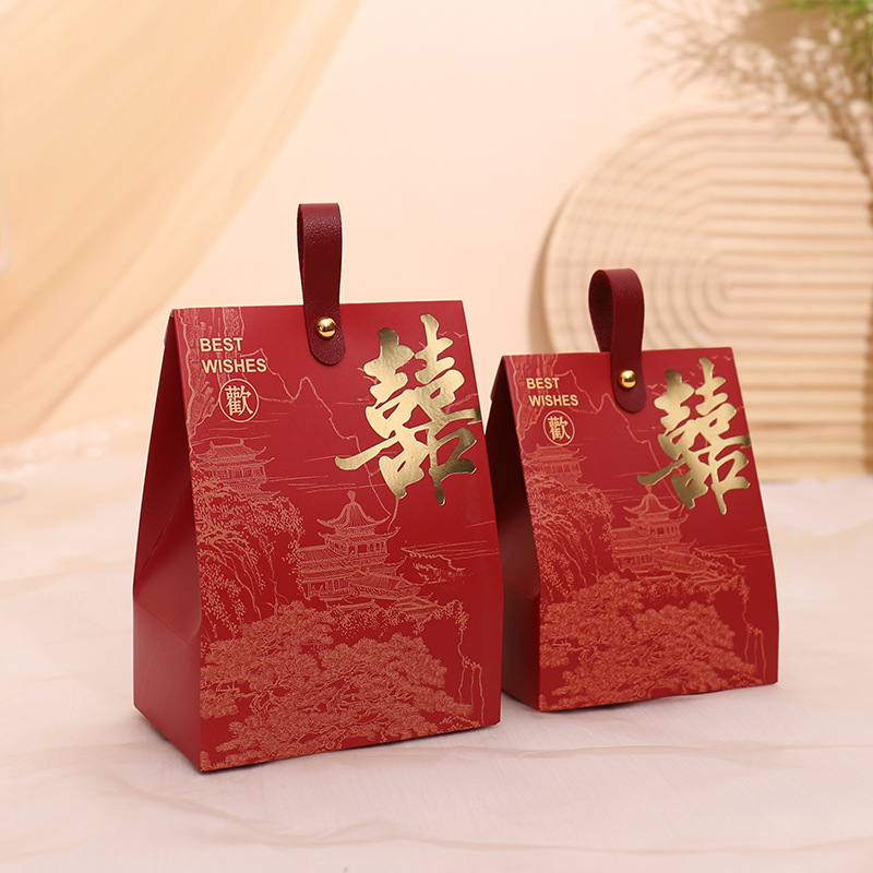 [special offer hot stamping] happy word + wine red handbag