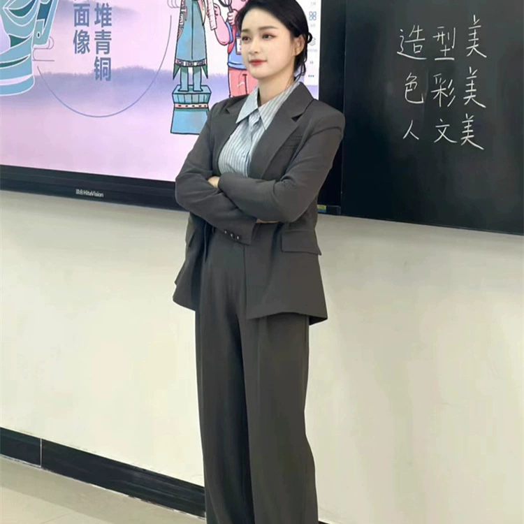 2728 Большой размер женский костюм на рабочем месте