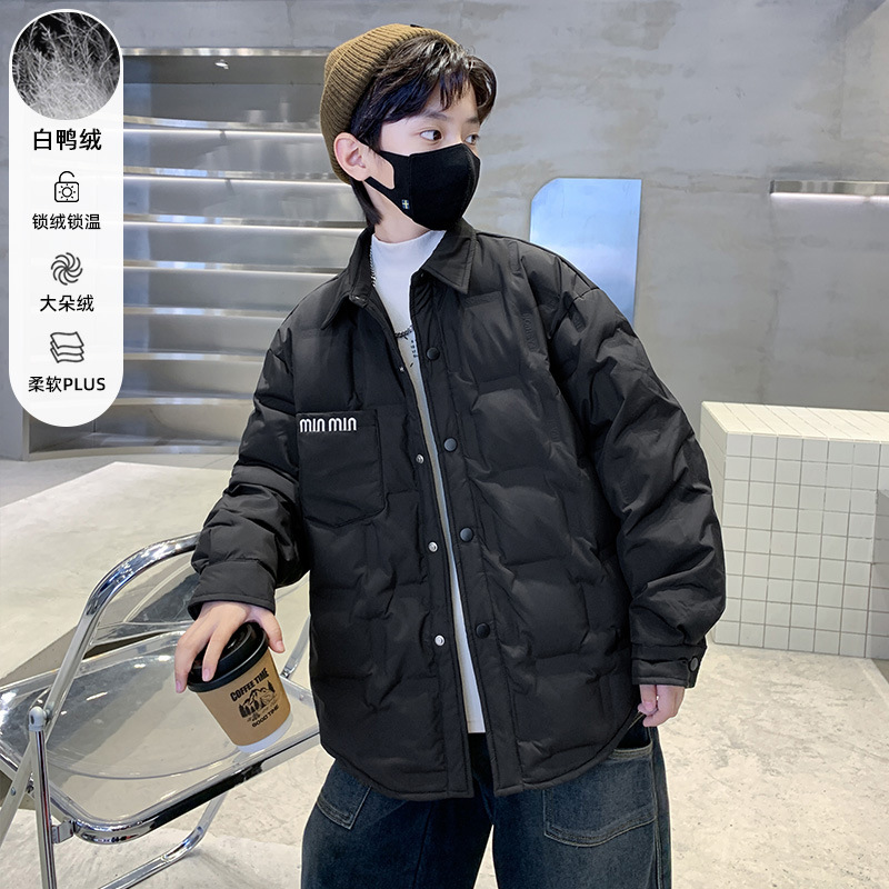 儿童装男童冬装轻薄羽绒服2025新款秋冬款中大童男孩冬季洋气外套