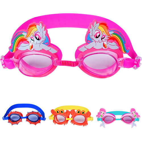 Children's cute cartoon silicone swimming goggles for boys and girls swimming and diving equipment mermaid spiderman swimming goggles