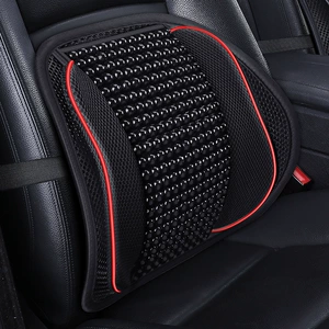 Summer machine-woven ice silk wooden bead steel wire lumbar support, breathable and ventilated, massage cushion for office chairs
