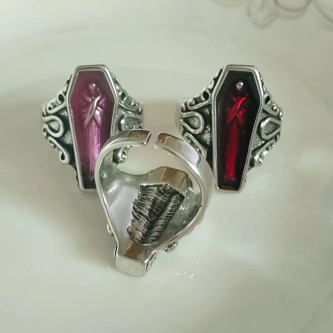 Anello bare gotiche vampiro vintage stile punk da donna_voghion.com