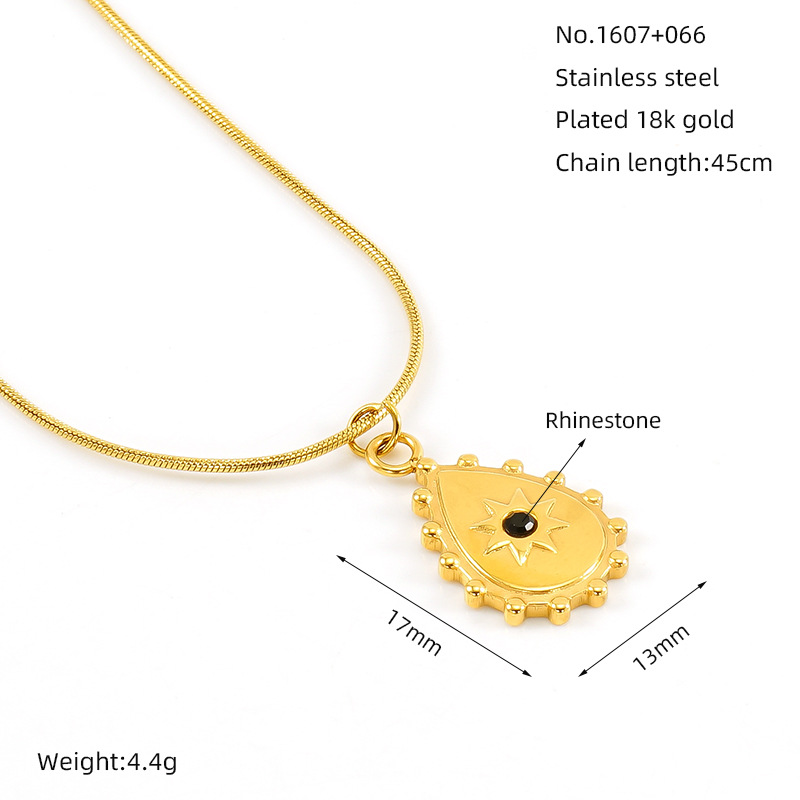 Nuevo estilo de moda red viento collar de acero inoxidable de ocho estrellas mujeres ins viento colgante de metal de acero collar de clavícula de acero mujeres