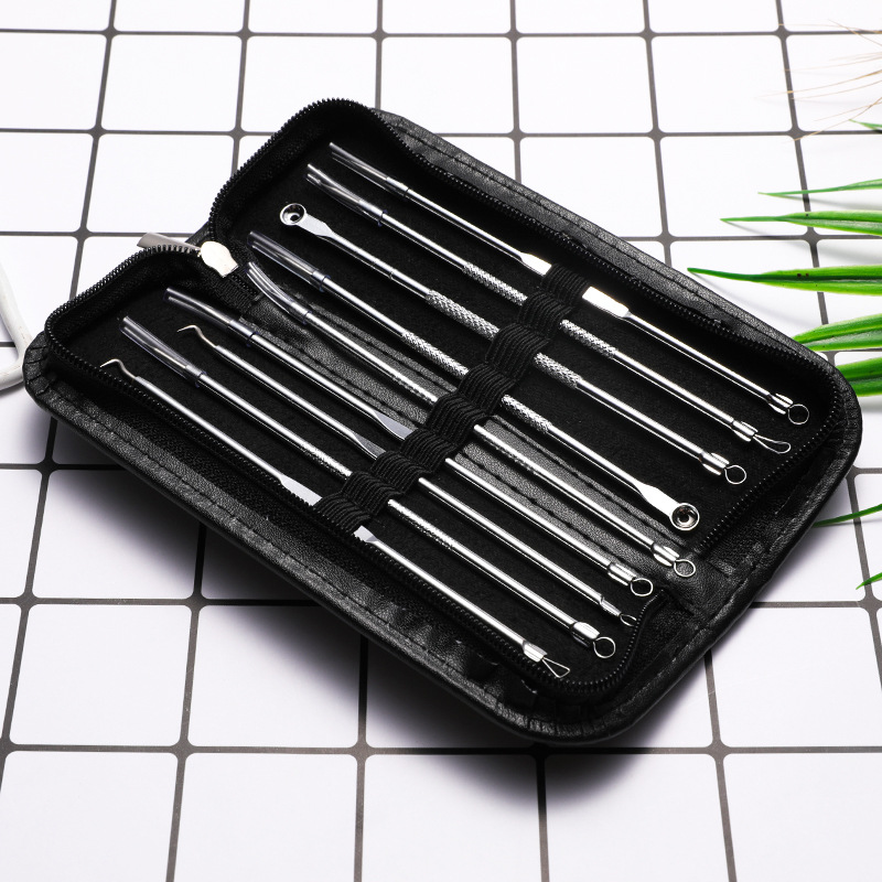 Fabricante de herramientas de belleza traje de celda clip de doble cabeza de acné eliminación de acné aguja de acné blackhead eliminación de aguja de acero inoxidable aguja de acné