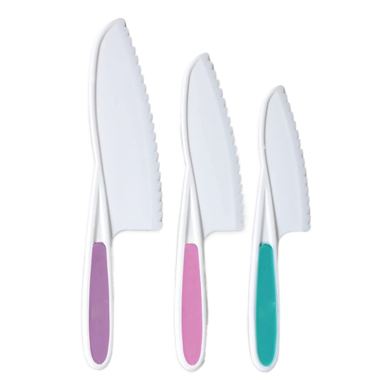 Juego de cuchillo de cocina para niños de tres piezas para niños pastel de frutas traje de cortador de verduras