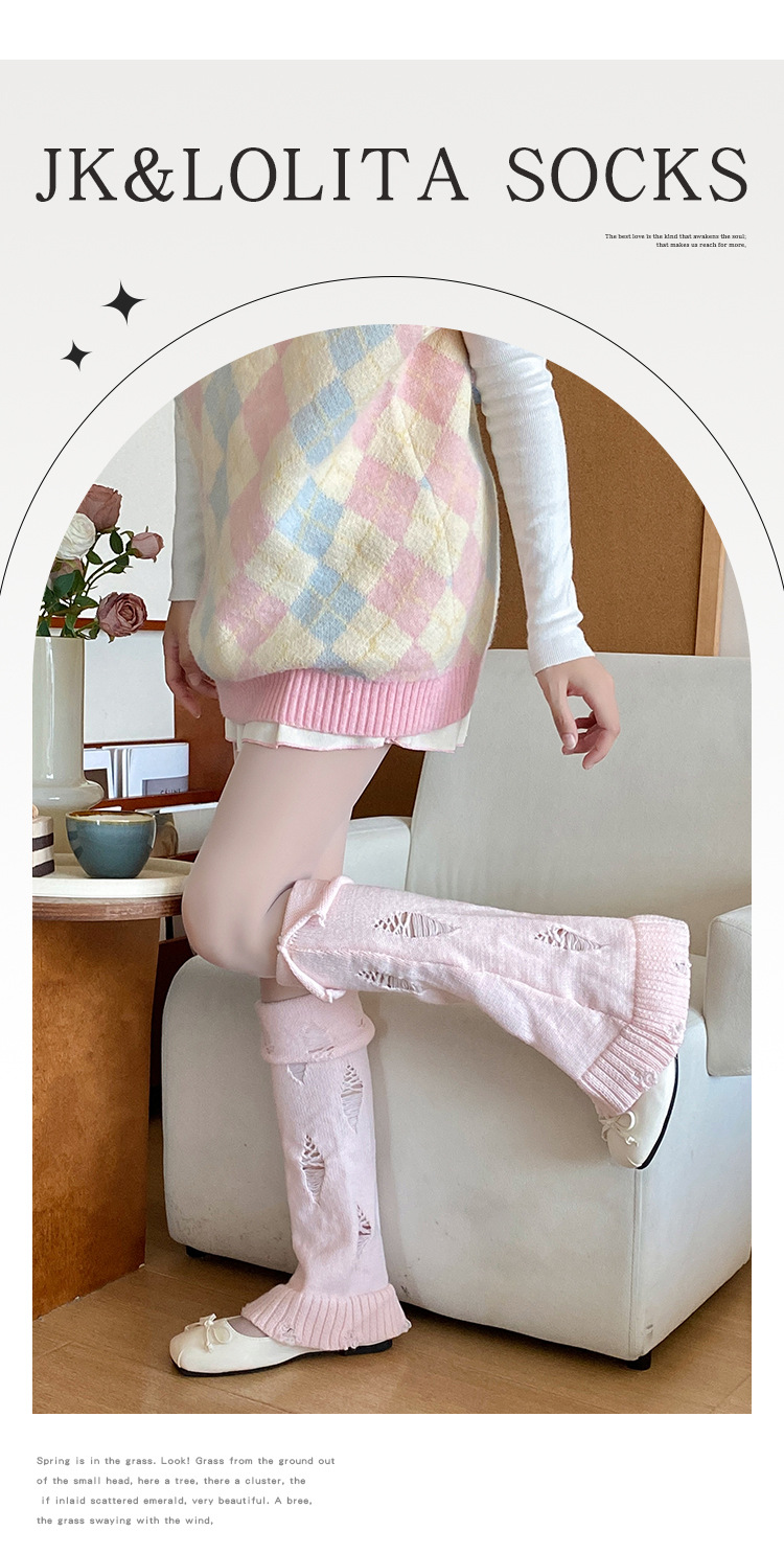 Apparel Accessories Fashionable Knit Leg Warmers For Women - High Tube, Wide Flared Cuff, Japanese Style, Breathable & Comfortable, Winter/Spring/Fall_voghion.com
