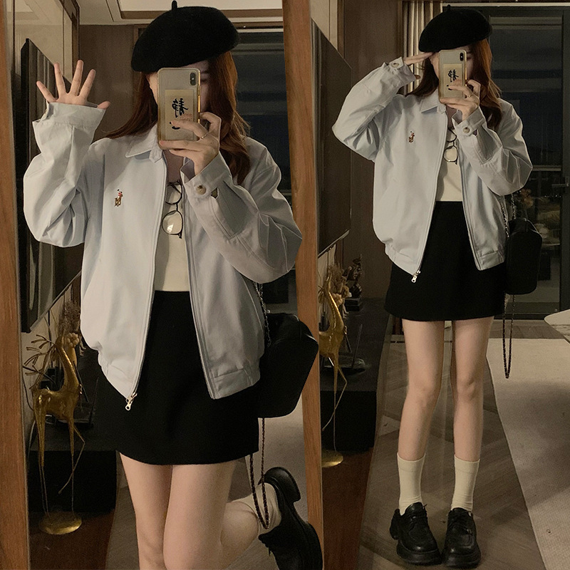 实拍轻氧系 苎麻棉刺绣慵懒松弛感夹克外套