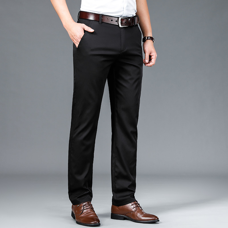 Light Luxury Summer Lightweight Casual Pants Mulberry Silk Straight-Leg Young and Middle-Aged Men's Long Trousers Drape Wrinkle-Resistant Business Dress Pants Light Luxury Summer Lightweight Casual Pants Mulberry Silk Straight-Leg Young and Middle-Aged Men's Long Trousers Drape Wrinkle-Resistant Business Dress Pants