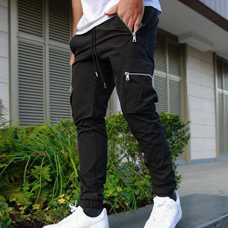 Cross-Border Foreign Trade Muscle Sports Casual Large Pocket Long Pants Men's Fitness Running Training Pants Direct from Manufacturer