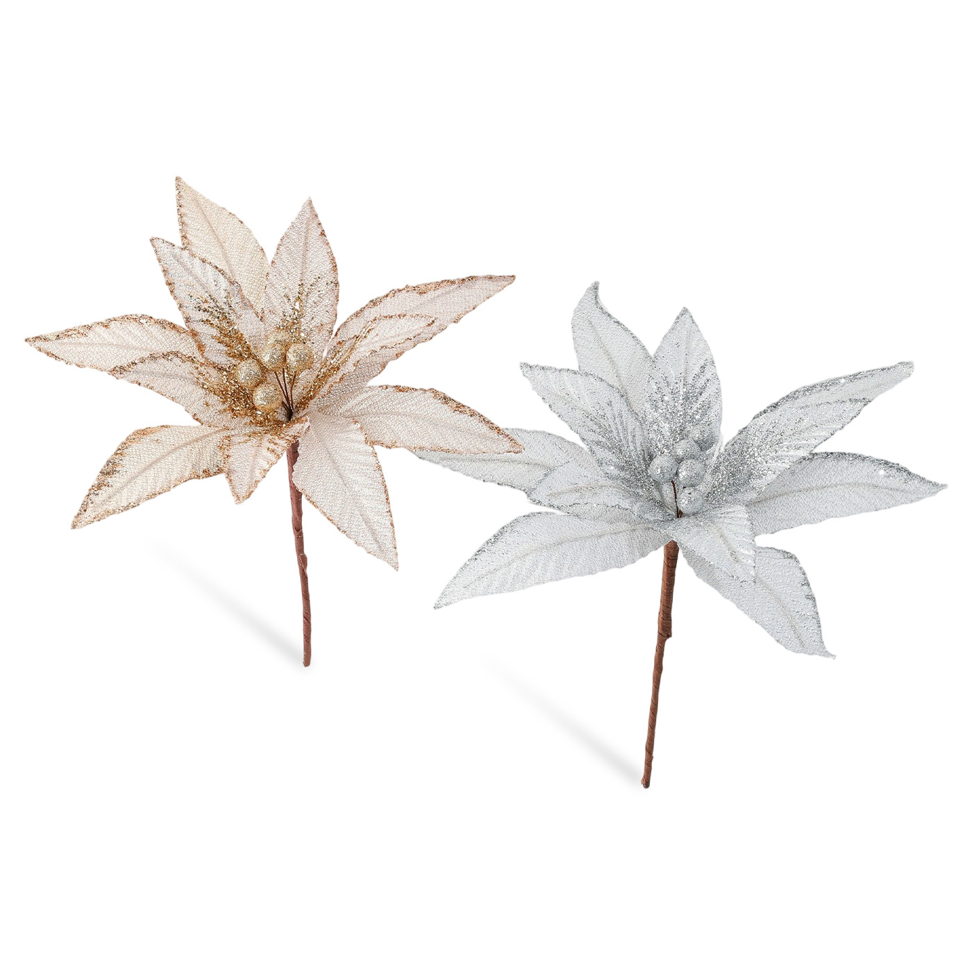 Nuevo producto tela 20CM flor de imitación flor de Navidad flor de sequilla flor de decoración de flores de Navidad guirlandas de caña decoración