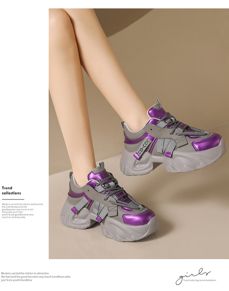 Dam Fritidsskor Sneakers Gummisula Dämpad Halkbeständig lättviktssko Sneakers_voghion.com