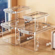 手提透明收纳箱家用加厚衣服玩具零食书本大容量整理盒塑料储陶琪