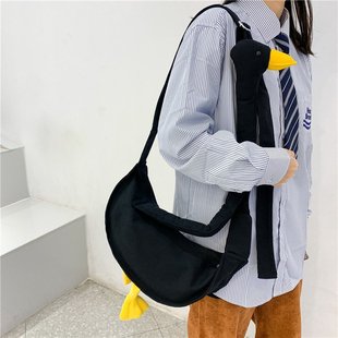 Big Goose Messenger Bag Big Goose Bag Duck Canvas Bag Female Duck Head Shoulder Bag College Student Cute Animal Bag