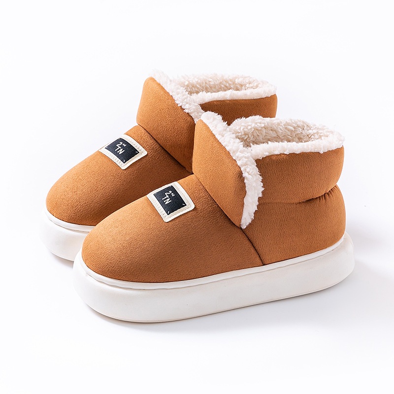 Bolsillo de colores zapatillas de algodón de invierno de otoño para mujeres zapatillas de algodón de peluche caseras cómodas zapatillas de calentamiento de pareja botas de nieve