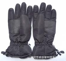 工厂现货供应三档方形开关充电电池加热手套,电池盒电热滑雪手套.