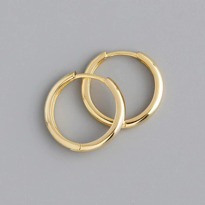 Миниатюрные серёжки-г hoops, серебро 925, минималистичные полированные серьги-кольца, диаметр 6–14 мм