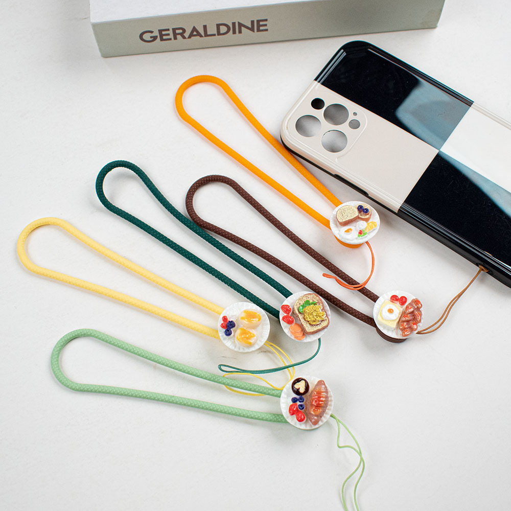 Creative new mobile phone lanyard cream glue food silicone short wrist strap anti-lost rope U disk ccd camera pendant
