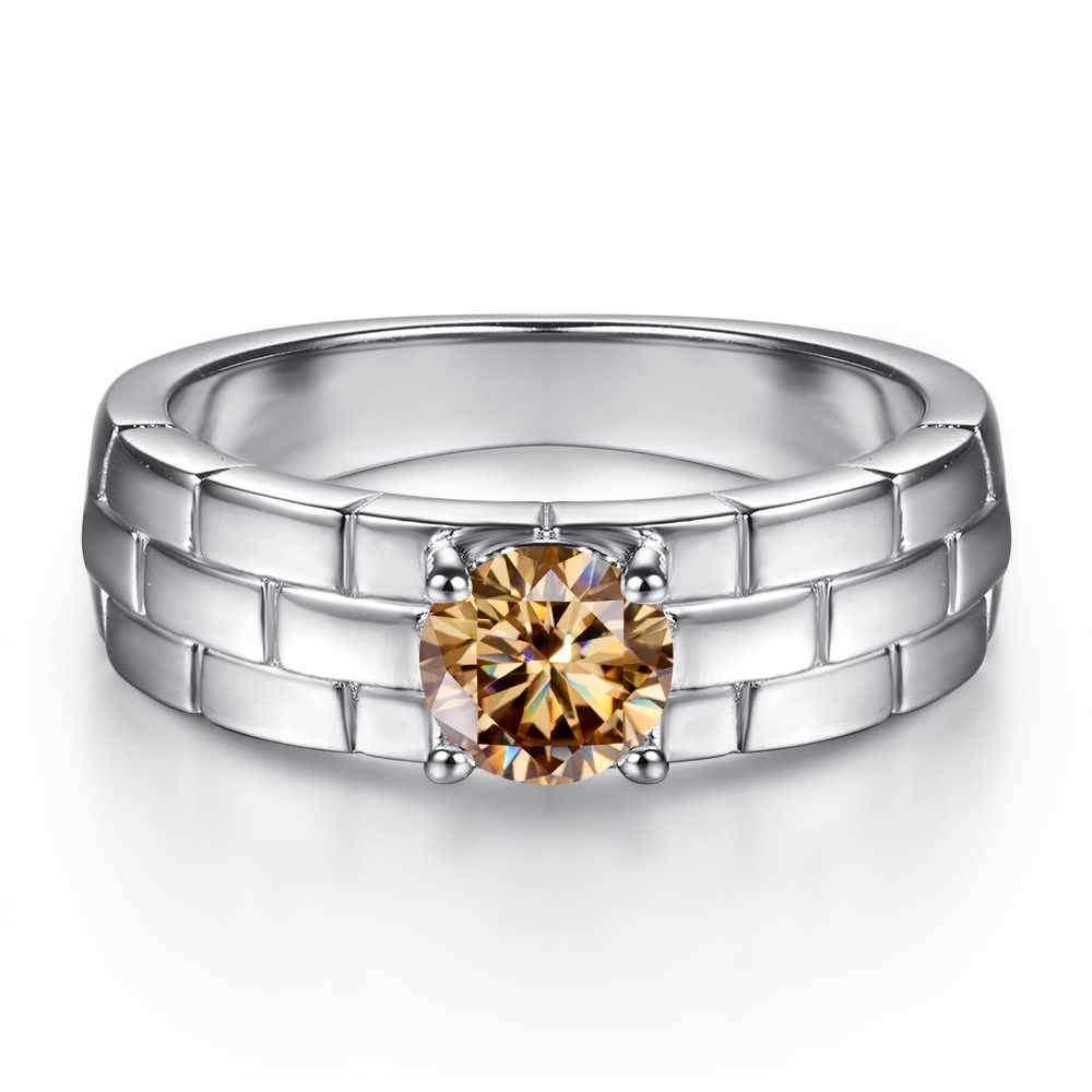 Explosiones transfronterizas 5MM0.5 quilates 925 anillo de plata esterlina creativo de moda correa de reloj con anillo de moissanita