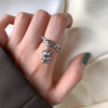 One size brand ring, silver 925 sample, internet celebrity, on index finger