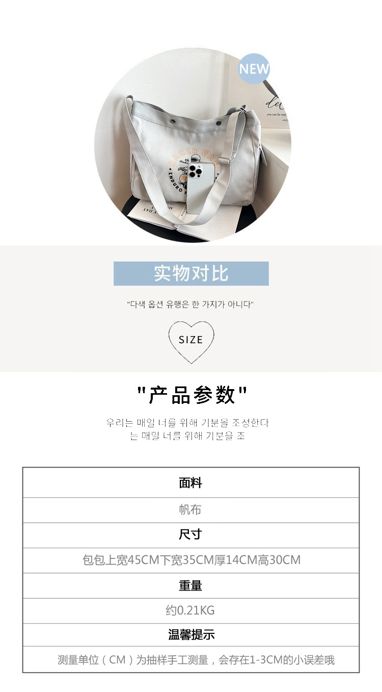 Wholesale large-capacity casual commuting women's single-shoulder bags, Korean-style trendy and fashionable handbags, LOGO printed canvas bags undefined