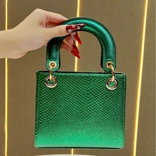 新款高级感蛇纹马卡龙手拎包派对宴会晚宴包通勤包奢华斜挎手提包