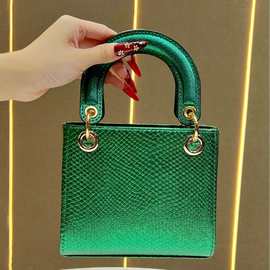 新款高级感蛇纹马卡龙手拎包派对宴会晚宴包通勤包奢华斜挎手提包