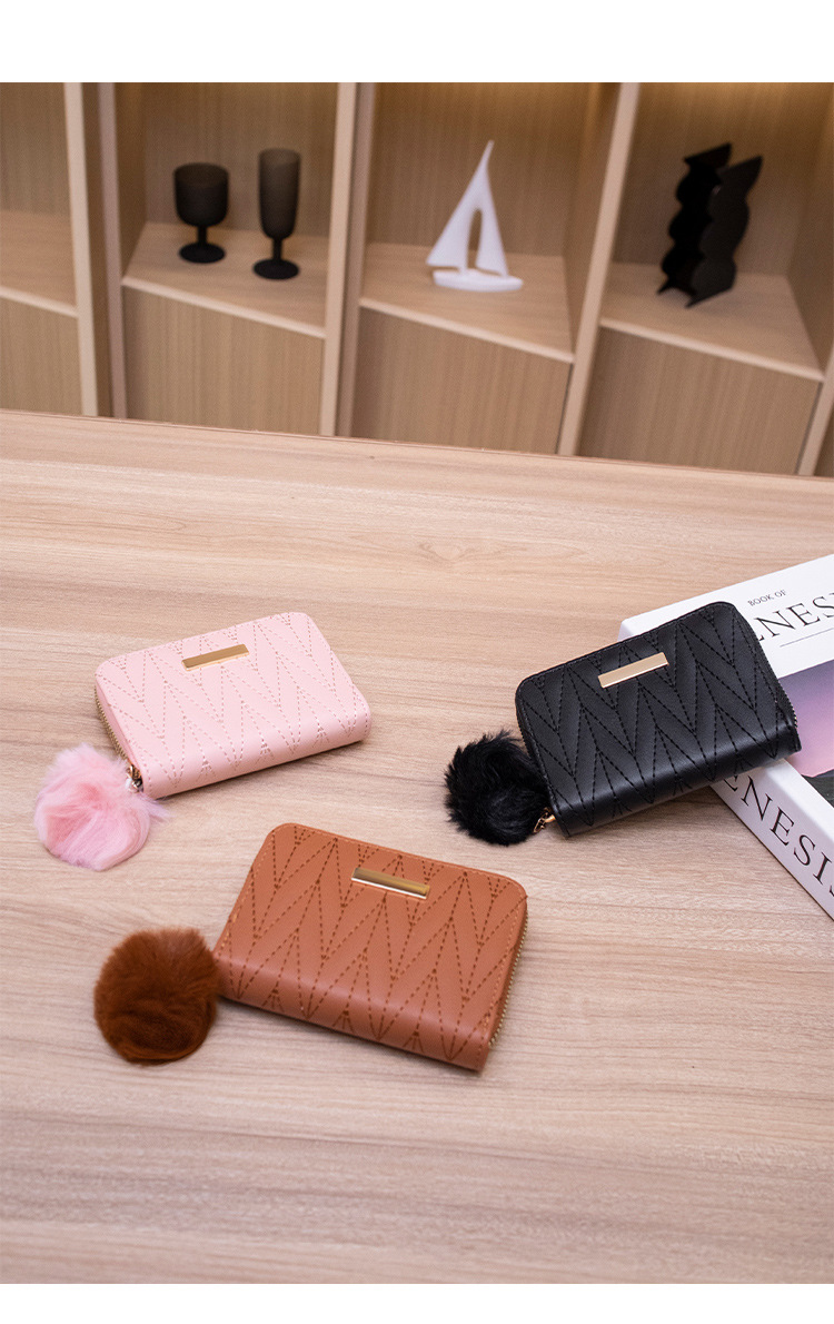 Autumn&Winter Season Women'S Gender Women's Solid Color Pu Leather Zipper Wallets